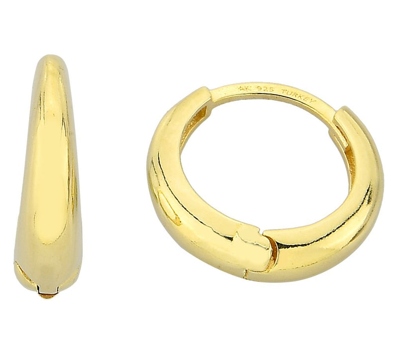Silver Style Mini Graduated Huggie Hoop Earrings, Sterling — View 8
