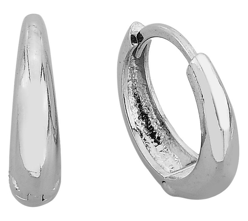 Silver Style Mini Graduated Huggie Hoop Earrings, Sterling — View 2