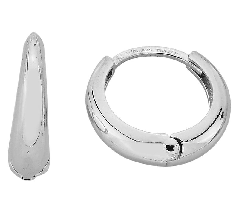 Silver Style Mini Graduated Huggie Hoop Earrings, Sterling — Main view