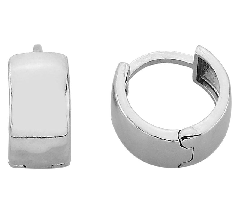 Silver Style Bold Huggie Hoop Earring, SterlingSilver — View 7