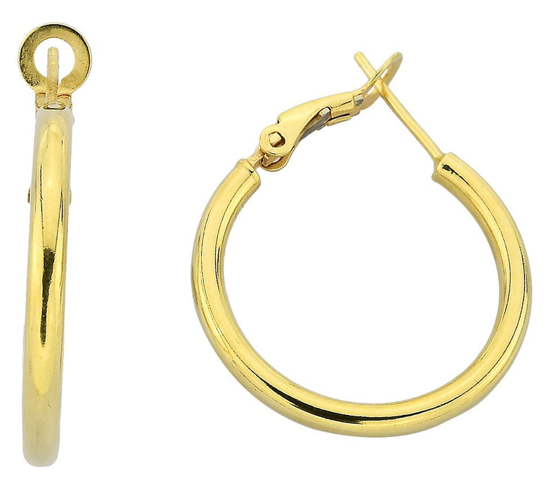Silver Style 1" Omega Back Hoop Earrings, Sterling — View 3