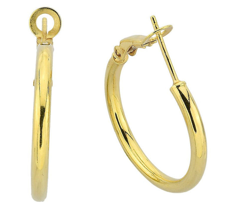 Silver Style 1" Omega Back Hoop Earrings, Sterling — View 4
