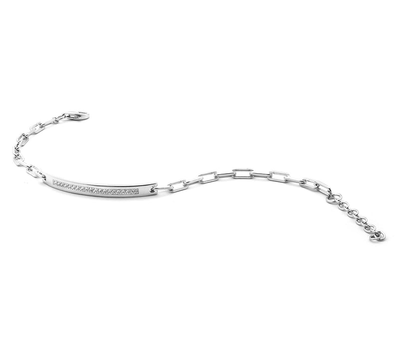 Diamonique 0.30 cttw Curved Bar Bracelet, Sterling Silver — View 2