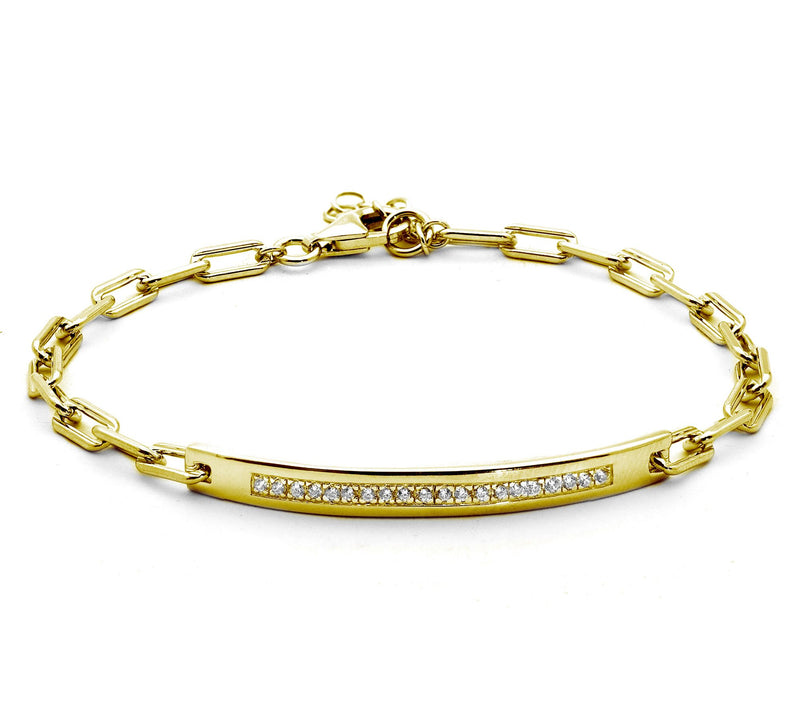 Diamonique 0.30 cttw Curved Bar Bracelet, Sterling Silver — View 7