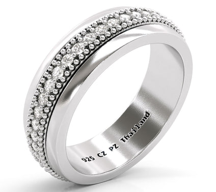Diamonique 1.10 cttw Spinner R ing, Sterling S ilver