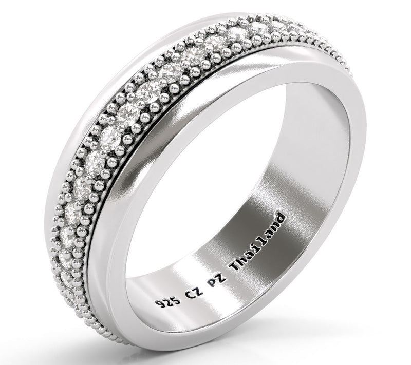 Diamonique 1.10 cttw Spinner R ing, Sterling S ilver — View 5