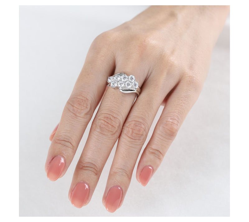Ariva Sterling Silver Diamonique Malibu Ring — View 6