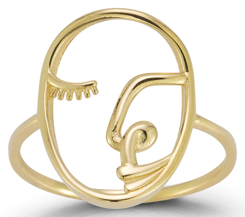 Luminosa Gold Open Work Face Ring, 14K — View 7