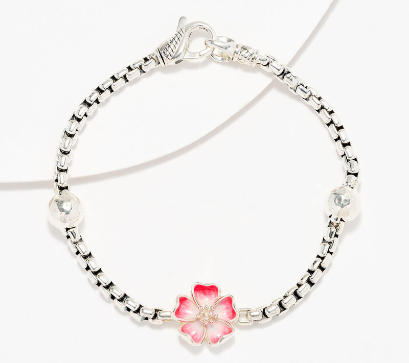 JAI Sterling Silver Storyteller Symbol Box Chain Bracelet — View 3