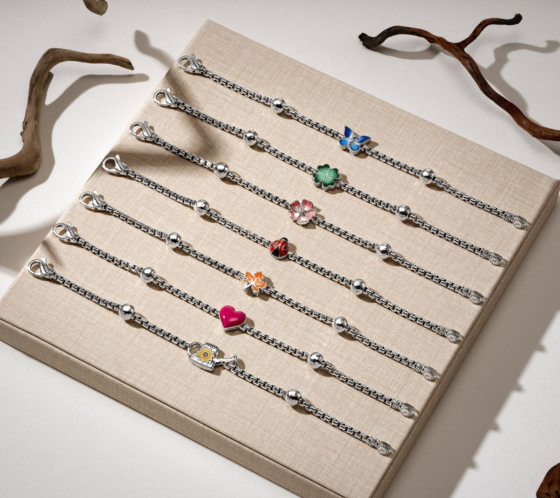 JAI Sterling Silver Storyteller Symbol Box Chain Bracelet — View 8