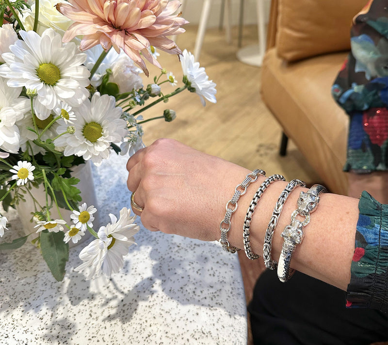 JAI Sterling Silver 5.1mm Byzantine Bracelet — View 6