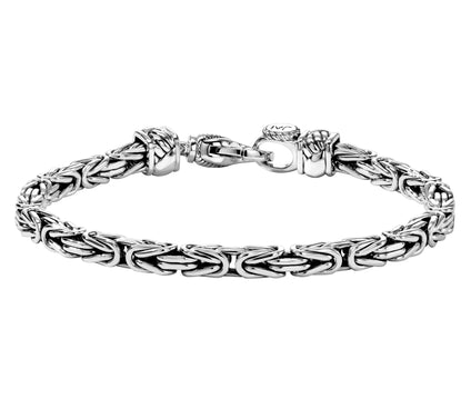 JAI Sterling Silver 5.1mm Byzantine Bracelet
