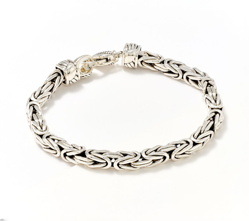 JAI Sterling Silver 5.1mm Byzantine Bracelet — View 3