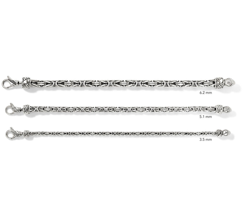 JAI Sterling Silver 6.2mm Byzantine Bracelet — View 6