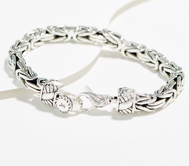 JAI Sterling Silver 6.2mm Byzantine Bracelet — View 5