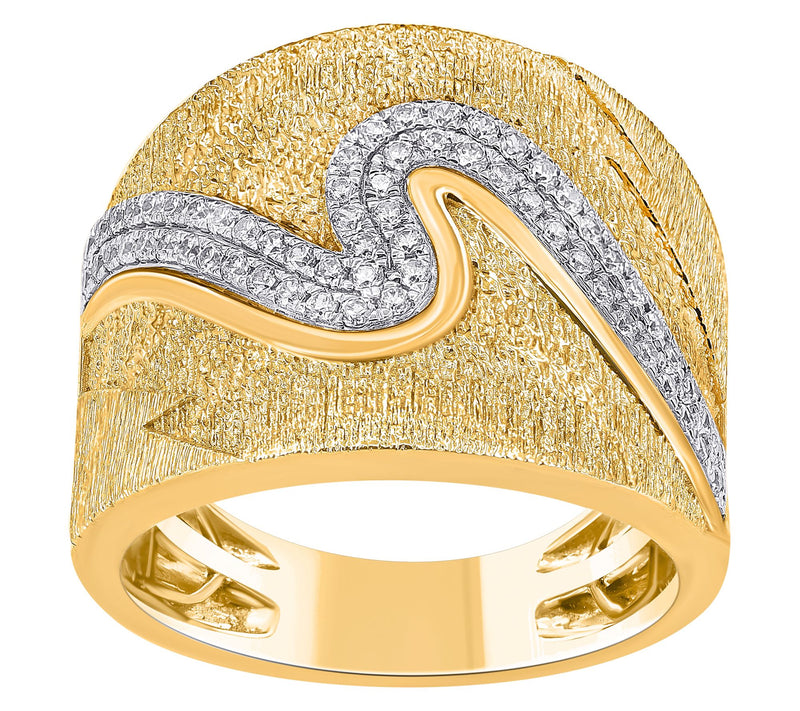 Affinity Diamonds 0.50 cttw Men's Pave Wave Ring, 14K Gold — Main view