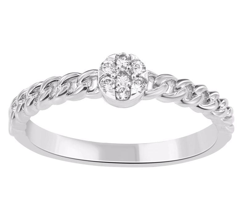 Accents by Affinity Diamond Curb Link Ring, Sterling Silver — Main view