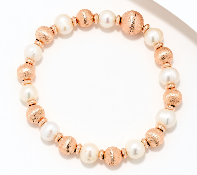 Honora Cultured Pearl Magnetic Satin Bead Bracelet, Bronze — Main view