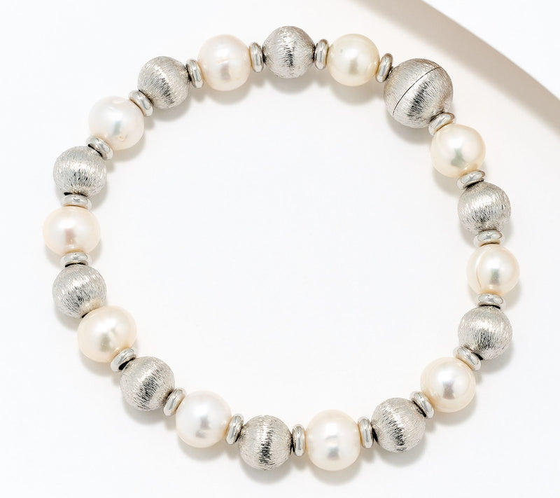 Honora Cultured Pearl Magnetic Satin Bead Bracelet, Bronze — View 11
