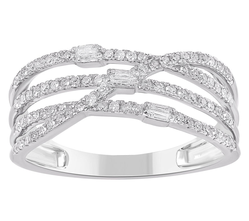 Affinity Diamonds 0.30 cttw Multi-Row Ring, Sterling Silver — Main view