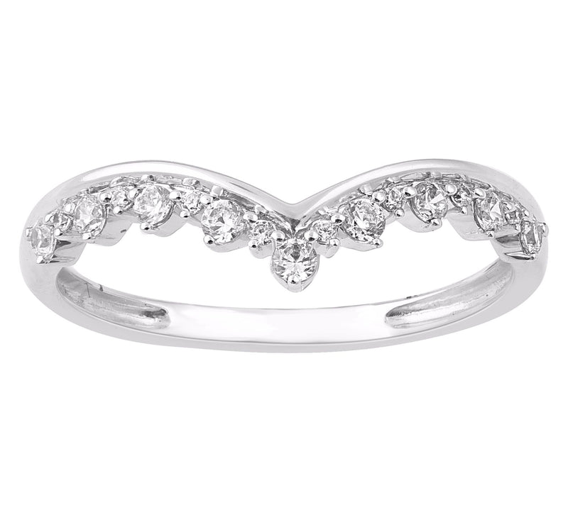 Accents by Affnity Diamond Pave Chevron Ring, Sterling Silver — View 3