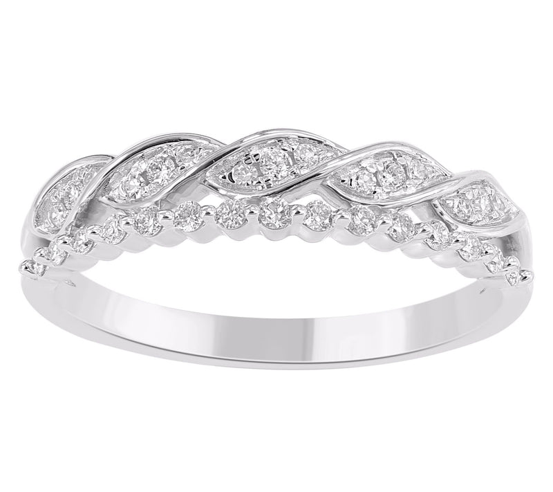 Accents by Affinity Diamond Pave Band Ring, Sterling Silver — View 3