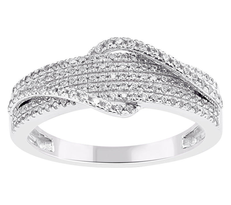 Affinity Diamonds 0.55 cttw Multi-Row Band Ring, Sterling — Main view