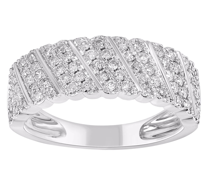 Affinity Diamonds 0.50 cttw Diagonal Band Ring,Sterling — Main view