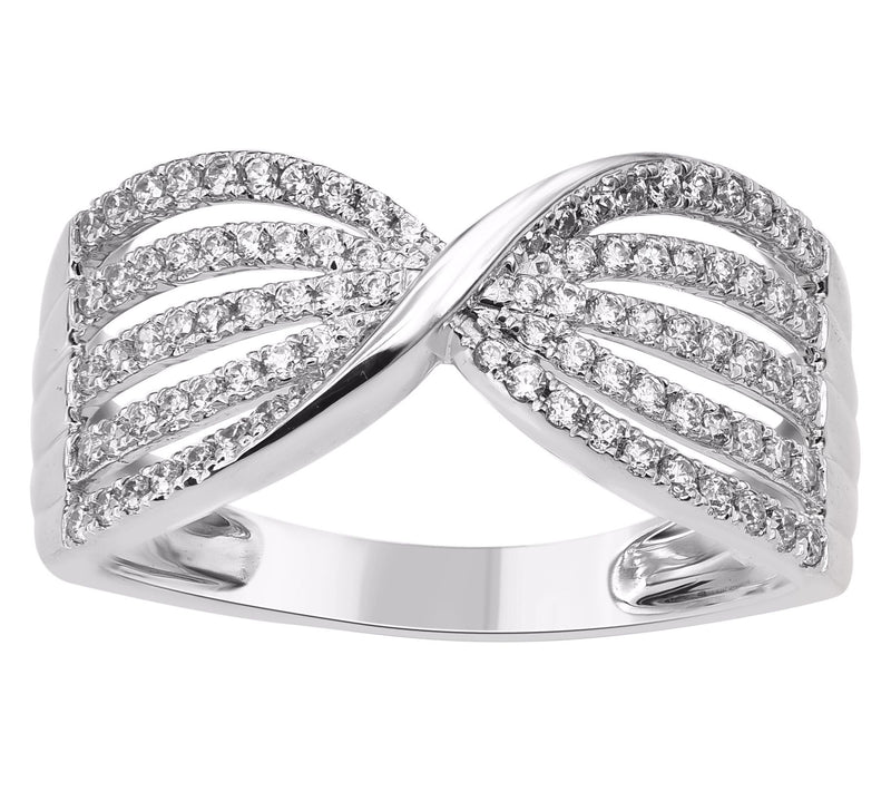Affinity Diamonds 0.50 cttw Twisted Highway Ring, Sterling — View 3