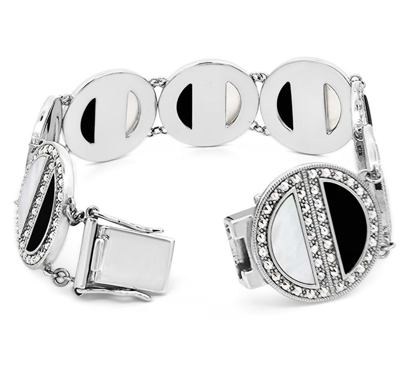 Dallas Prince Sterling Chrome Marcasite Deco Dreams Bracelet — View 4