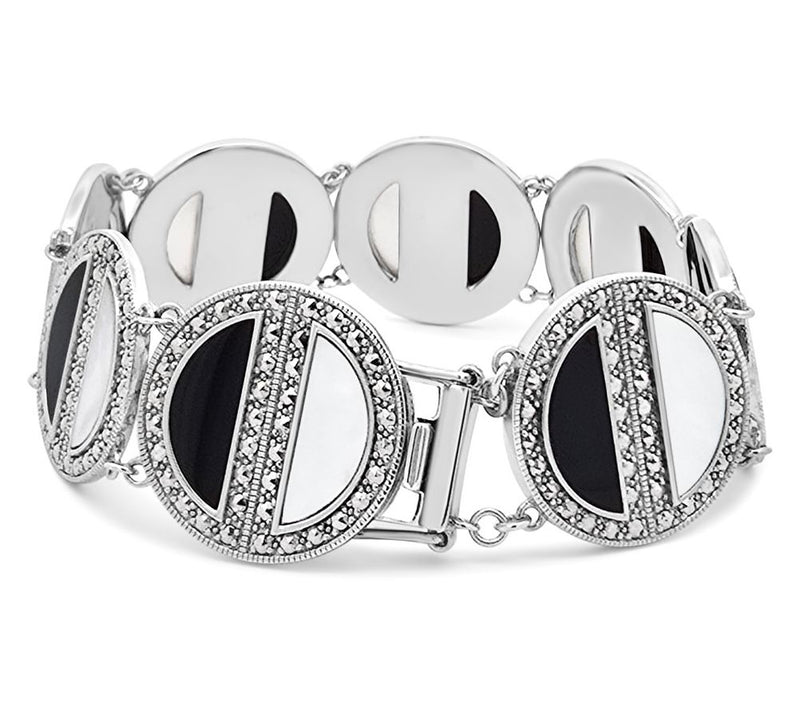 Dallas Prince Sterling Chrome Marcasite Deco Dreams Bracelet — View 2