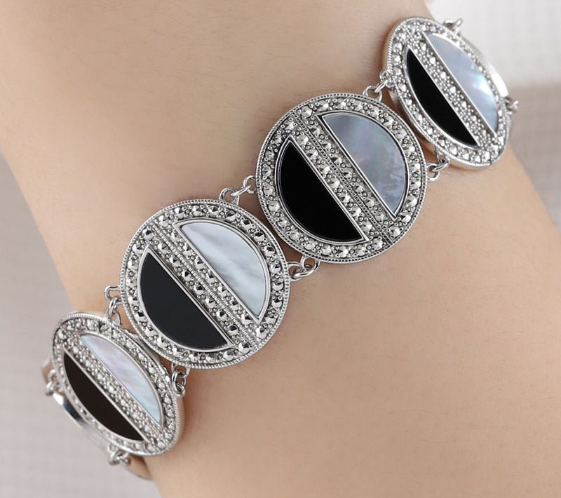 Dallas Prince Sterling Chrome Marcasite Deco Dreams Bracelet — View 5