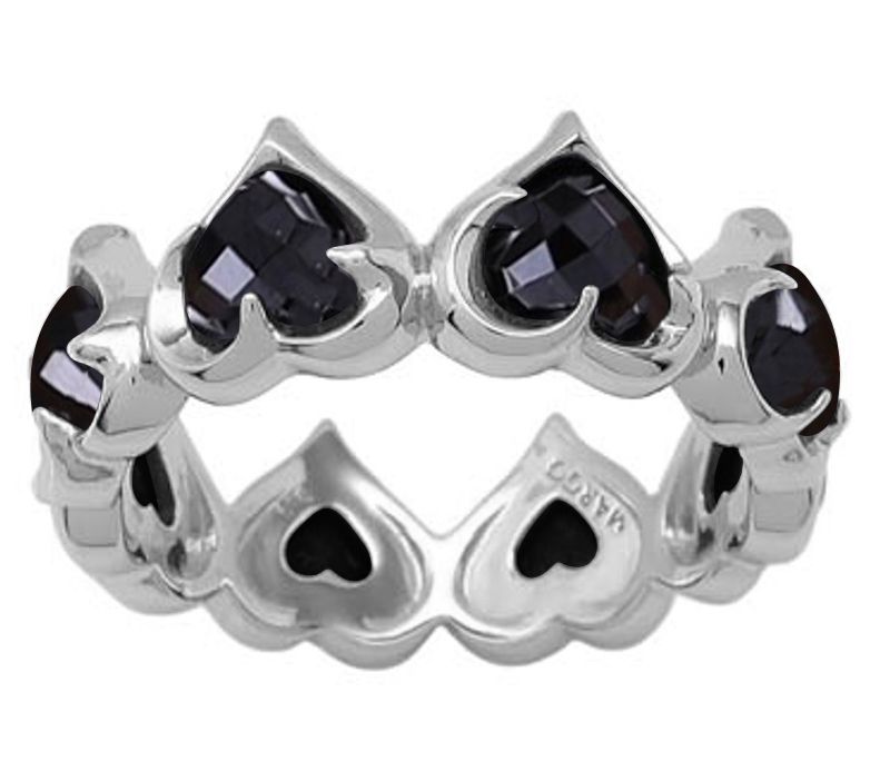 Margo Manhattan Sterling Moonstone & Spinel Love Ring Set — View 3