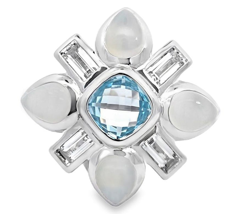 Margo Manhattan Sterling Topaz & Moonstone Jackie Ring — Main view