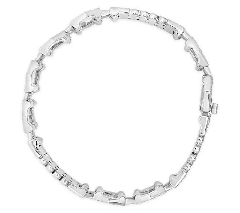 Dallas Prince Sterling Chrome Marcasite Fancy Link Bracelet — View 3