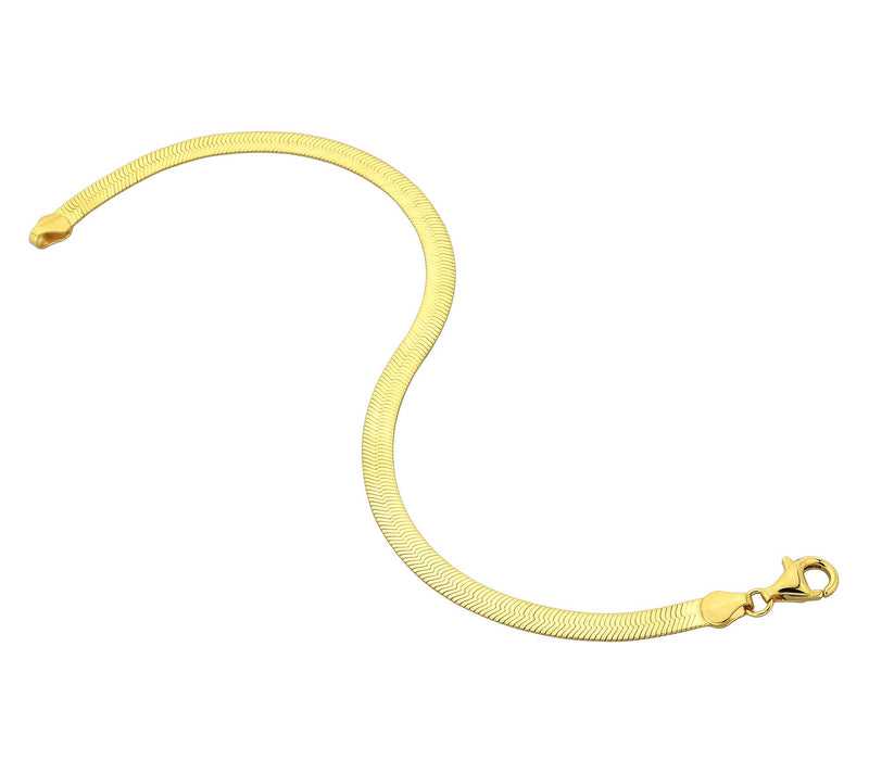 Silver Style 4mm Herringbone Chain Bracelet, Sterling — View 3
