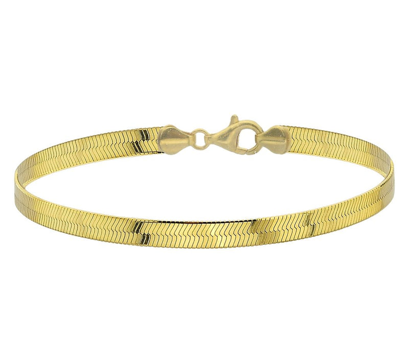 Silver Style 4mm Herringbone Chain Bracelet, Sterling — View 4