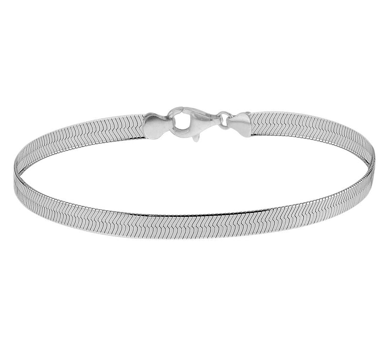 Silver Style 4mm Herringbone Chain Bracelet, Sterling — View 2