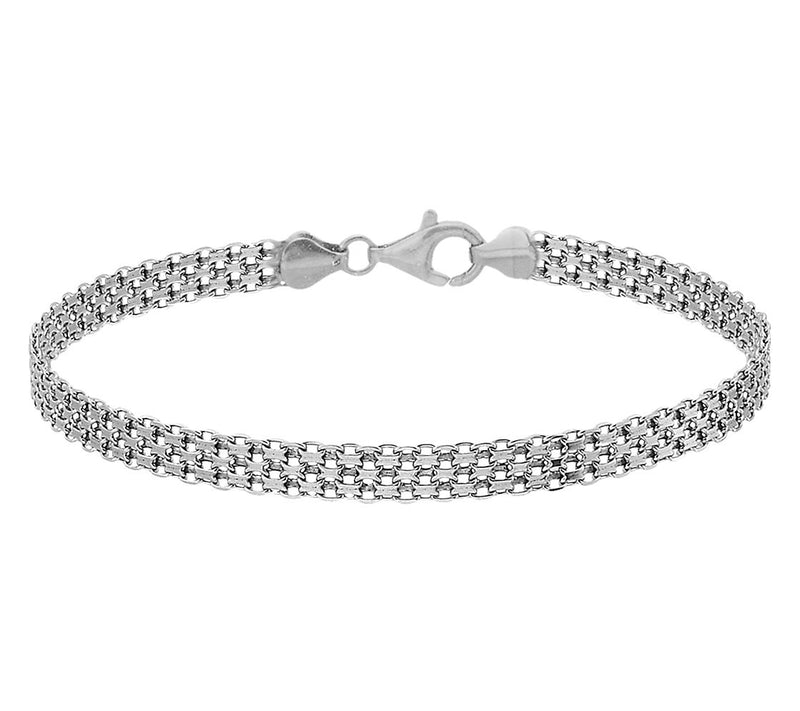 Silver Style 5mm Solid Bismark Chain Bracelet, Sterling — View 2