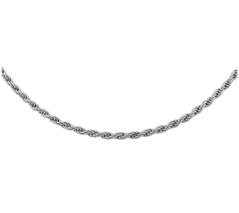 Silver Style 2mm Solid Rope Chain Necklace, Sterling — View 2