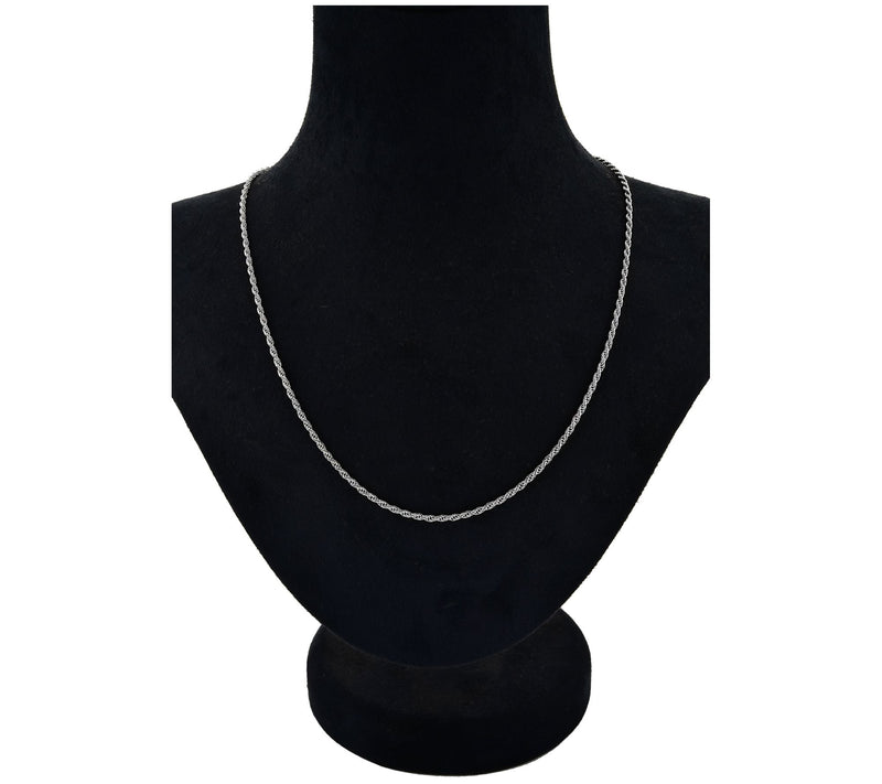 Silver Style 2mm Solid Rope Chain Necklace, Sterling — View 3