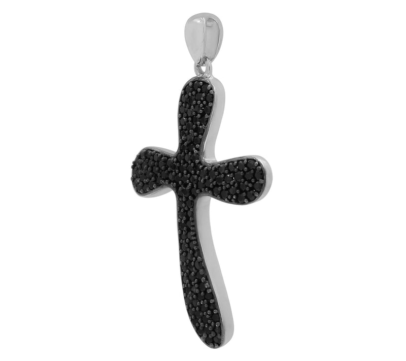 Affinity Gems Black Spinel Cross Pendant, Sterling — View 2