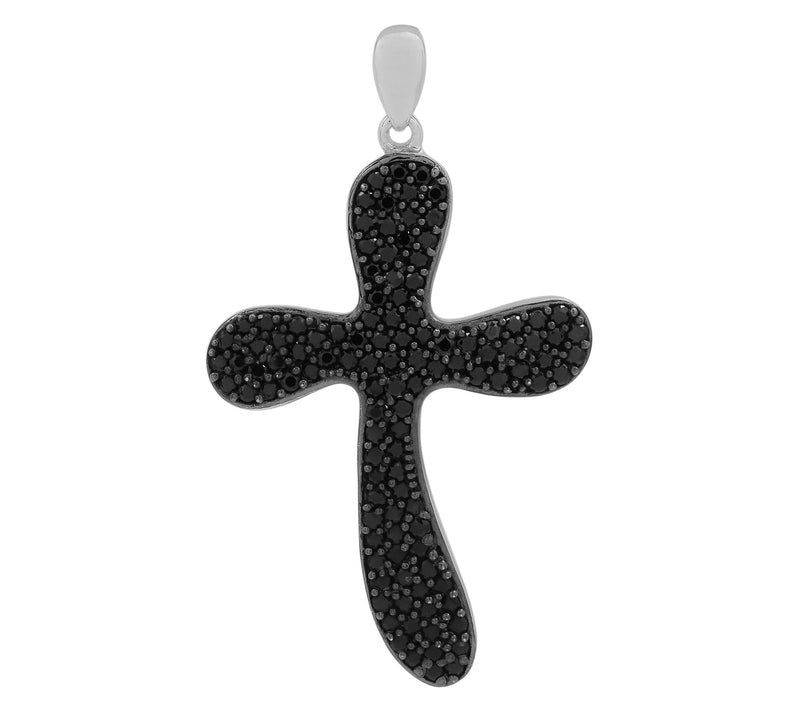 Affinity Gems Black Spinel Cross Pendant, Sterling — View 7