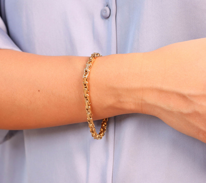 Steel By Design Goldtone Byzantine Bracelet — View 3