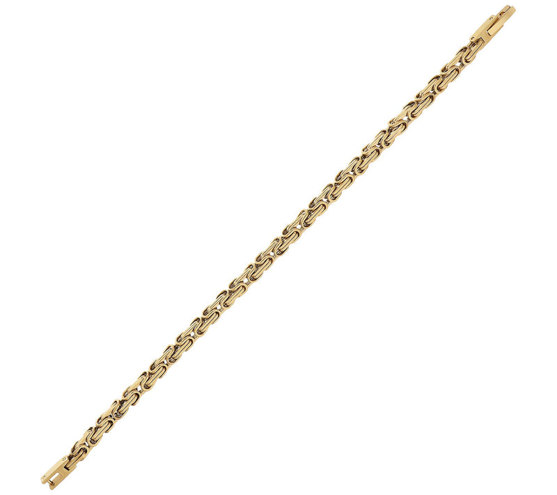Steel By Design Goldtone Byzantine Bracelet — View 2
