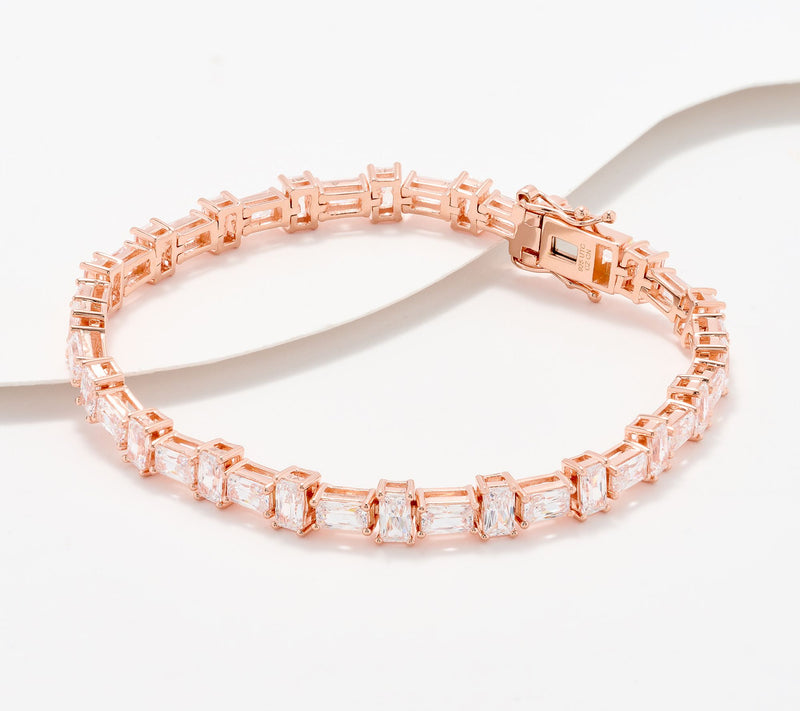 Diamonique x Kathy Levine Rapture Baguette Bracelet, Sterl — View 9