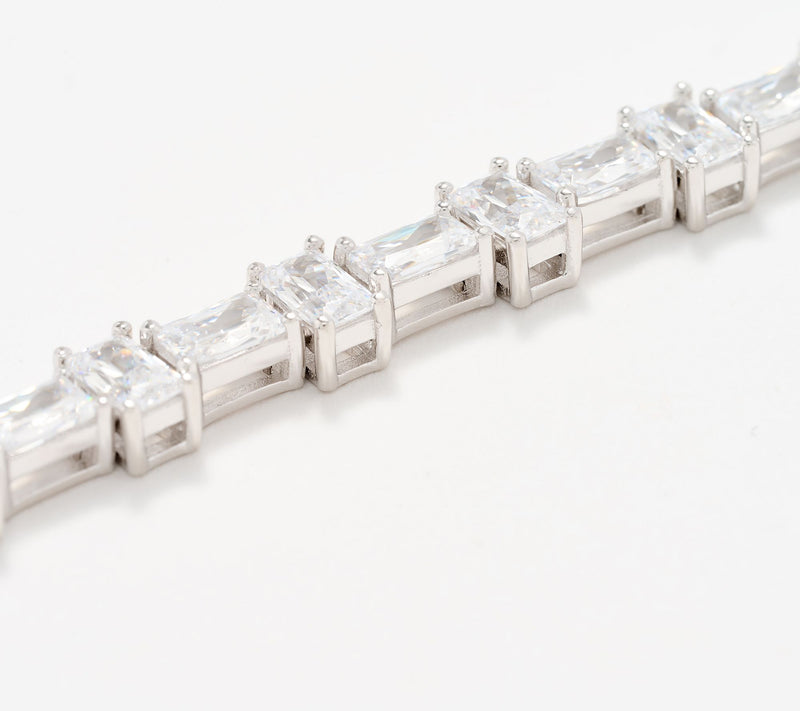 Diamonique x Kathy Levine Rapture Baguette Bracelet, Sterl — View 2