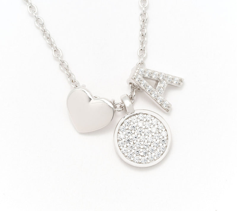 Diamonique x Kathy Levine Sentimental Necklace, Sterling Silver — View 32