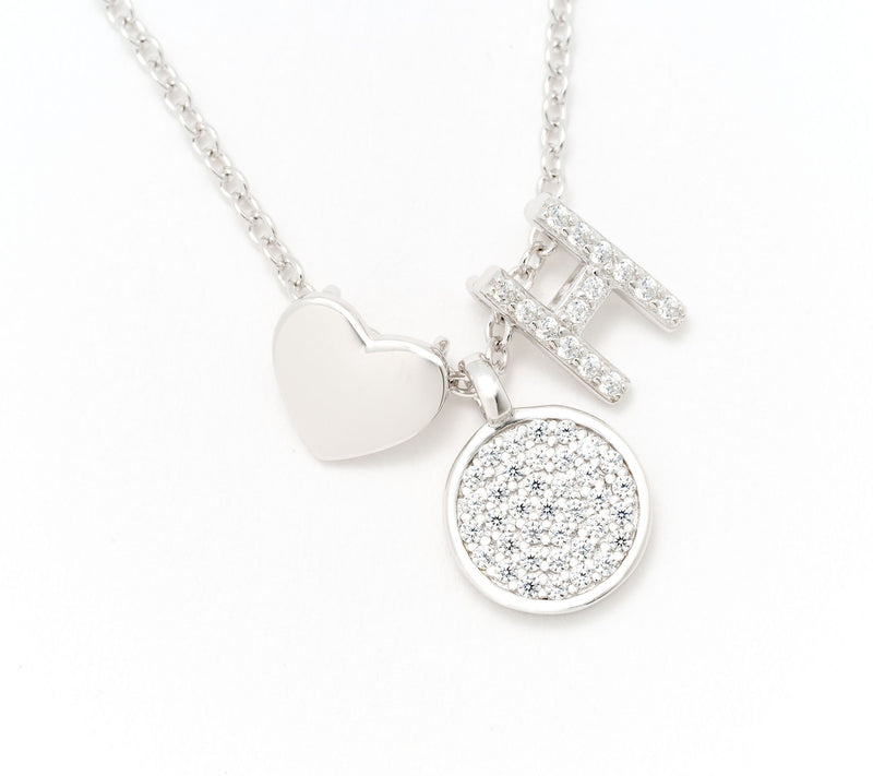 Diamonique x Kathy Levine Sentimental Necklace, Sterling Silver — View 39