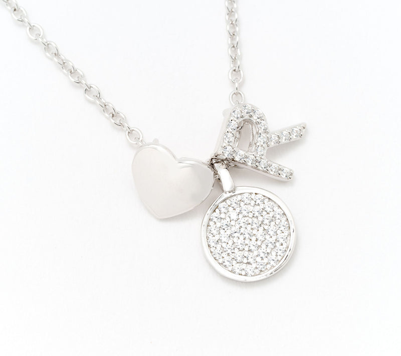 Diamonique x Kathy Levine Sentimental Necklace, Sterling Silver — Main view